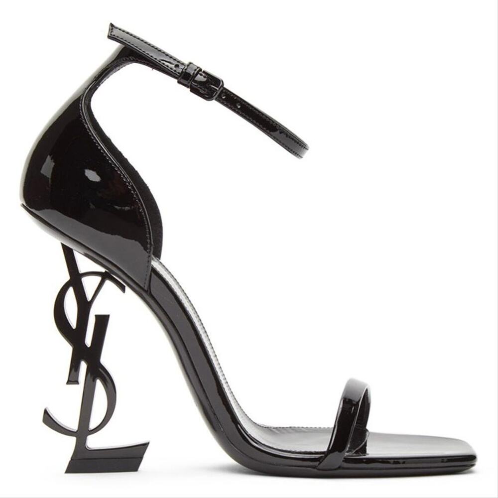SAINT LAURENT Opyum 110 YSL monogram logo patent heels sandals - Picture 1 of 6